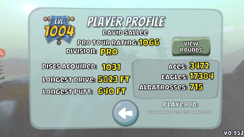 Player Profile screen